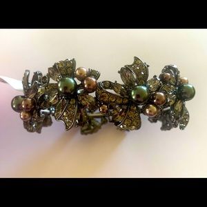 New Charter Club Gray Crystal & Pearl Bracelet